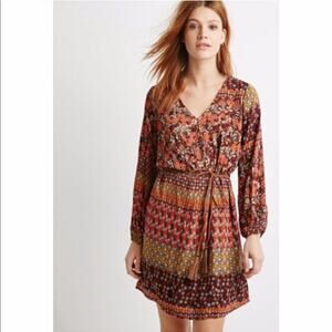 Forever 21 Contemporary Belt Boho 70s Shift Dress Women's Size XS